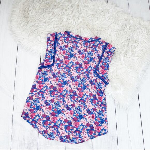 41 Hawthorn Womens  Stitch Fix  Carla Crochet V-Neck Pink Floral Tank Size Small - Picture 4 of 6